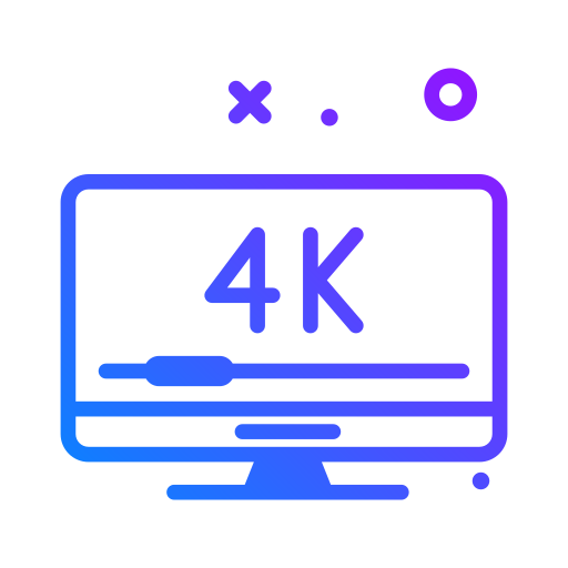 Television screen icon marked 4K