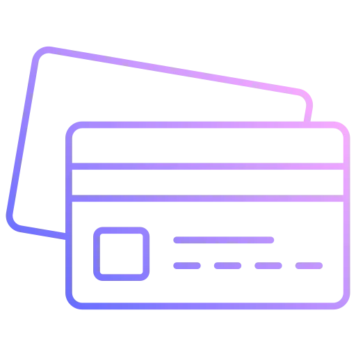 Outline icon of two payment cards